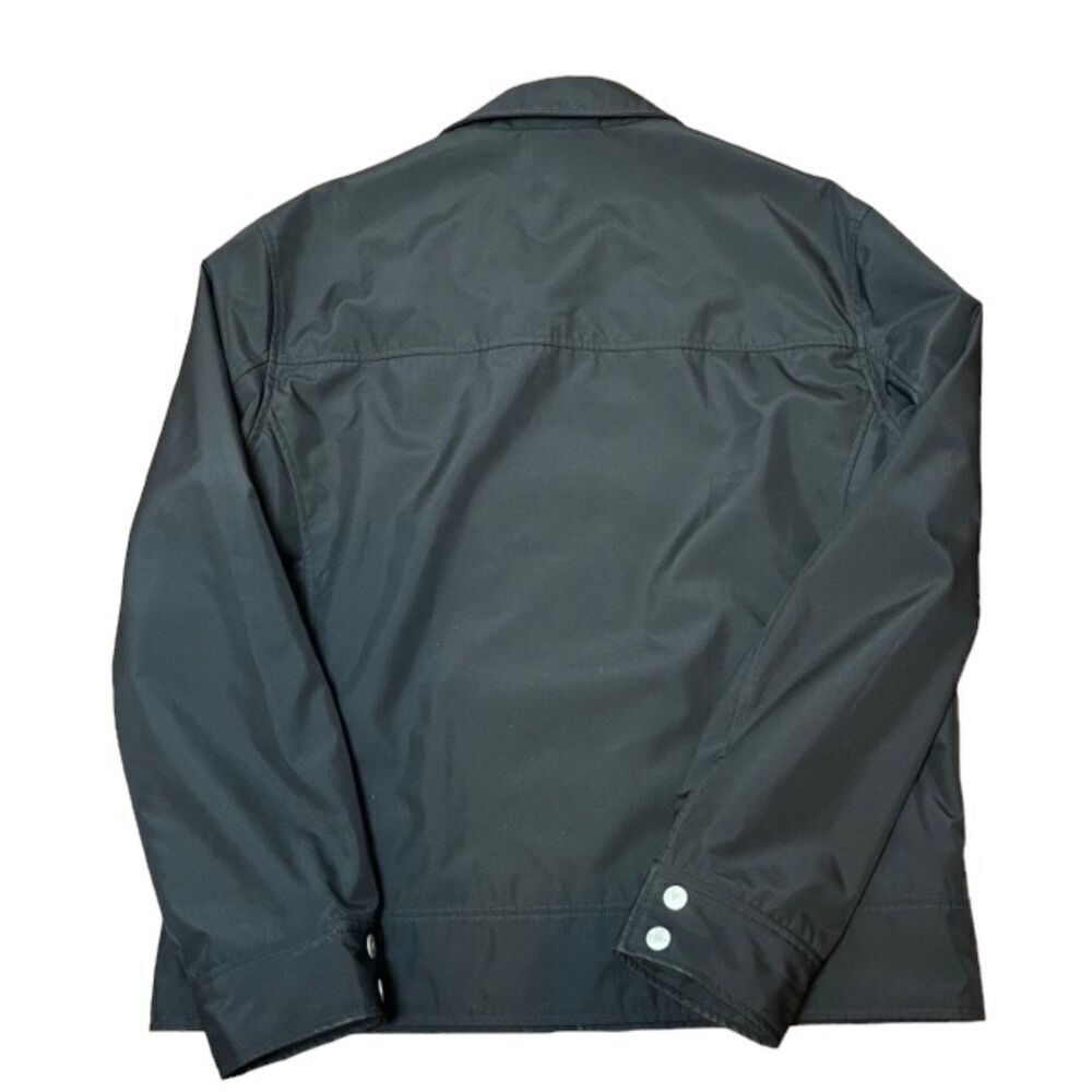 Perry Ellis Men's Black Jacket Zip+ Snap Size‎ Medium Poly Bomber - Picture 5 of 12
